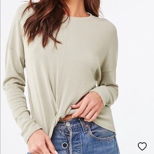 Twist Hem Waffle Knit Top